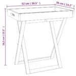 Table à plateau pliante 52x36x56,5 cm Bois massif de noyer – Image 4