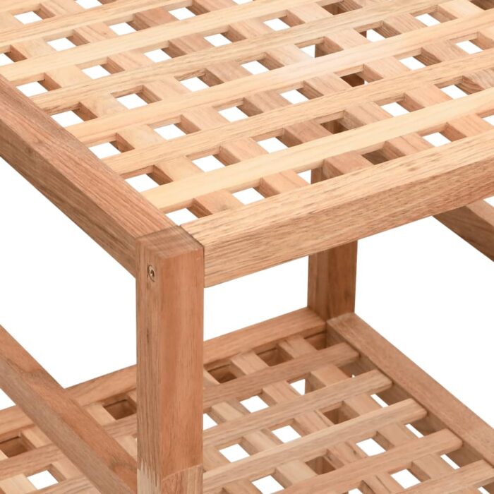 Étagère de salle de bain 35,5x35,5x79 cm Bois massif de noyer – Image 3