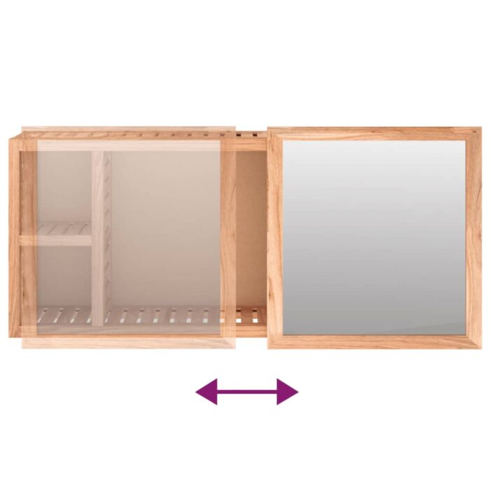 Armoire à miroir 80x17x34 cm Bois massif de noyer – Image 5