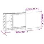 Armoire à miroir 80x17x34 cm Bois massif de noyer – Image 6