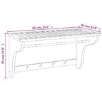 Porte-serviette 60x30x35 cm Bois massif de noyer – Image 4