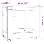 Chariot de bureau Chêne marron 60x45x60 cm Bois d'ingénierie – Image 6