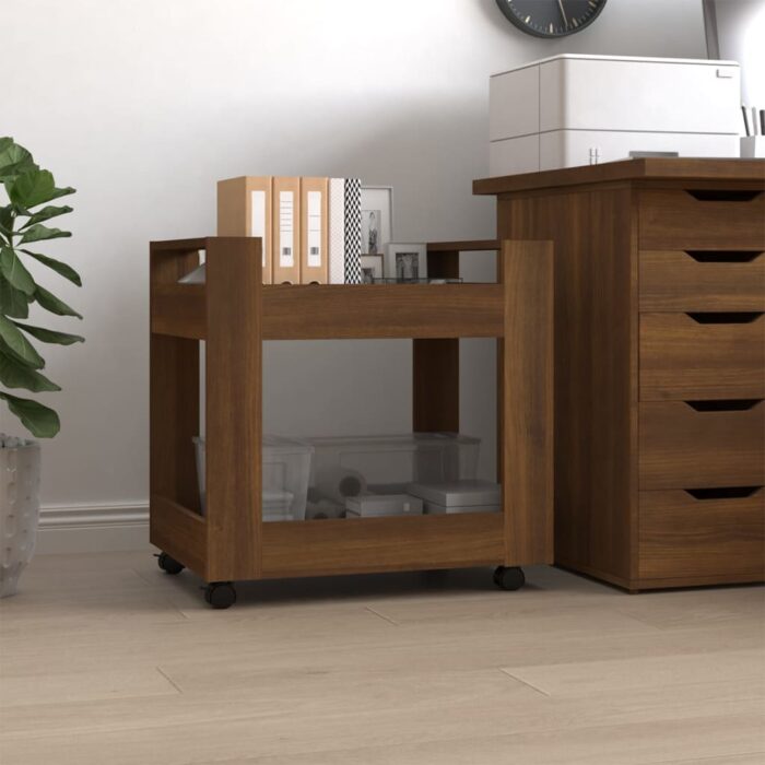 VXL8720287221234_m_en_hd_1.jpg Chariot de bureau Chêne marron 60x45x60 cm Bois d'ingénierie – Image 1