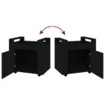 Chariot de bureau Noir 60x45x60 cm Bois d'ingénierie – Image 7