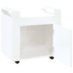 Chariot de bureau Blanc brillant 60x45x60 cm Bois d'ingénierie – Image 5