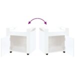 Chariot de bureau Blanc brillant 60x45x60 cm Bois d'ingénierie – Image 7