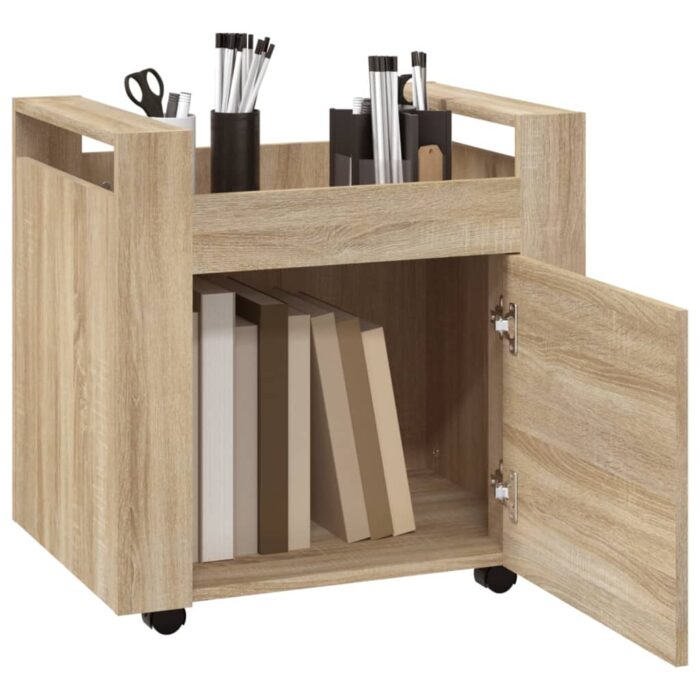 Chariot de bureau Chêne sonoma 60x45x60 cm Bois d'ingénierie – Image 3