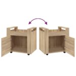 Chariot de bureau Chêne sonoma 60x45x60 cm Bois d'ingénierie – Image 7