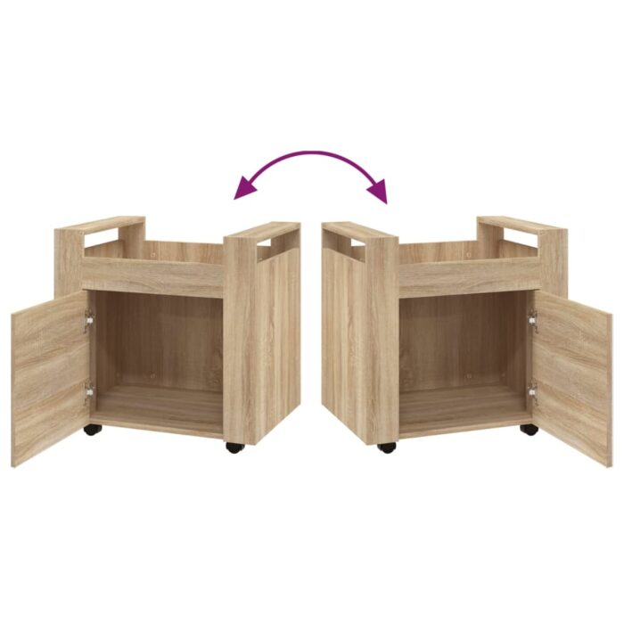 Chariot de bureau Chêne sonoma 60x45x60 cm Bois d'ingénierie – Image 7