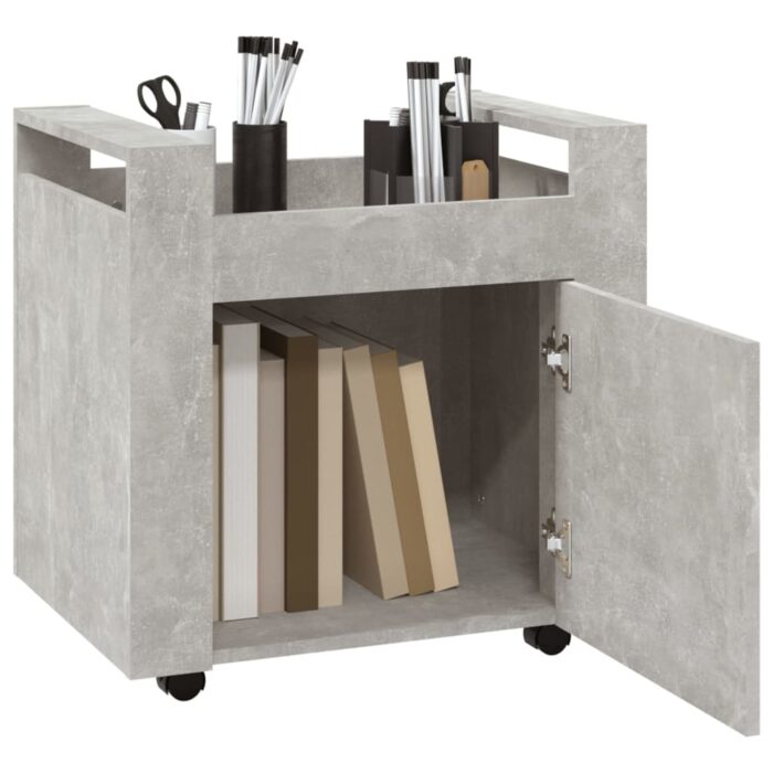 Chariot de bureau Gris béton 60x45x60 cm Bois d'ingénierie – Image 3