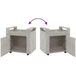 Chariot de bureau Gris béton 60x45x60 cm Bois d'ingénierie – Image 7