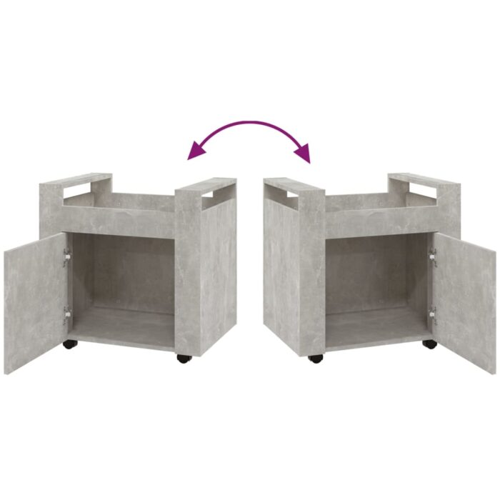Chariot de bureau Gris béton 60x45x60 cm Bois d'ingénierie – Image 7