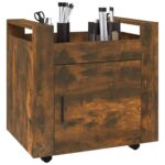 Chariot de bureau Chêne fumé 60x45x60 cm Bois d'ingénierie – Image 2
