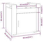 Chariot de bureau Chêne fumé 60x45x60 cm Bois d'ingénierie – Image 9