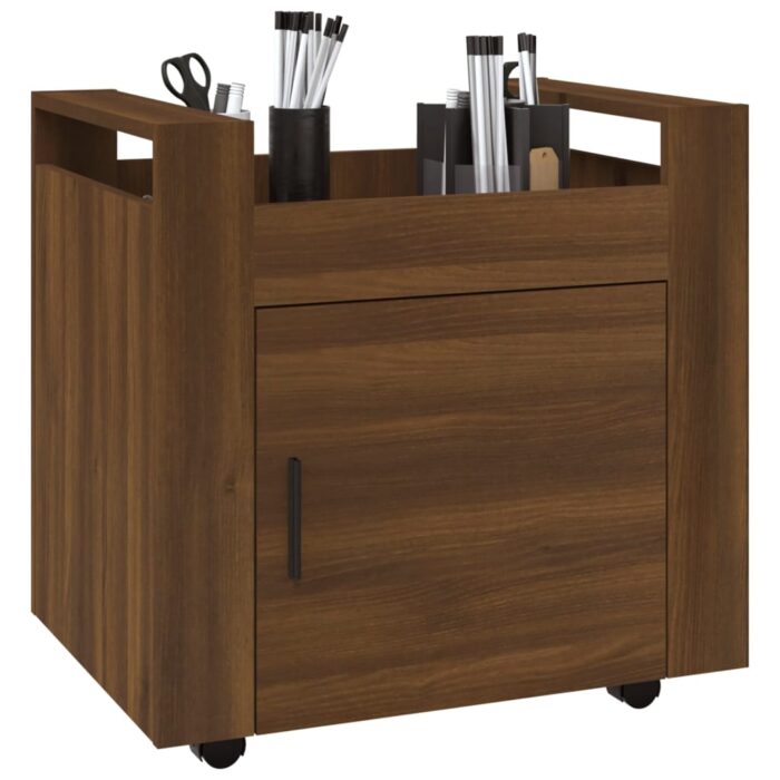 Chariot de bureau Chêne marron 60x45x60 cm Bois d'ingénierie – Image 2