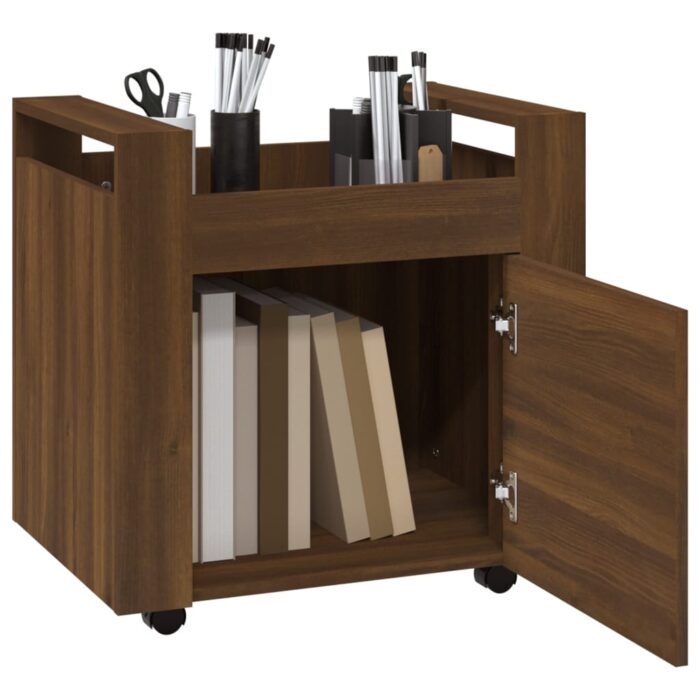 Chariot de bureau Chêne marron 60x45x60 cm Bois d'ingénierie – Image 3