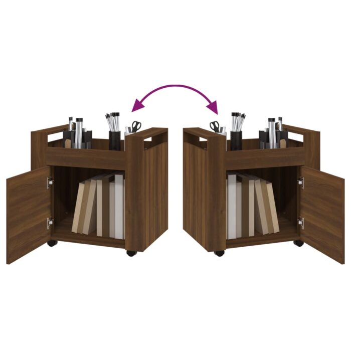 Chariot de bureau Chêne marron 60x45x60 cm Bois d'ingénierie – Image 7