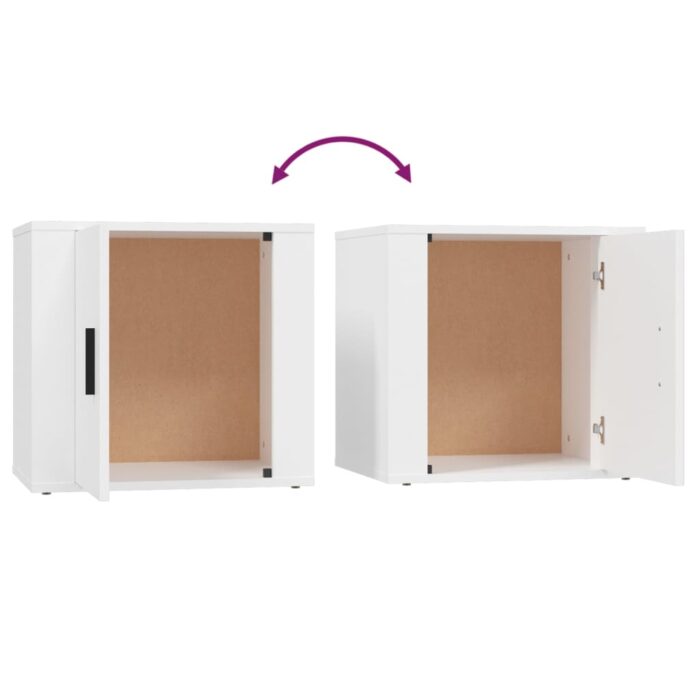 Tables de chevet 2 pcs Blanc 50x39x47 cm – Image 7