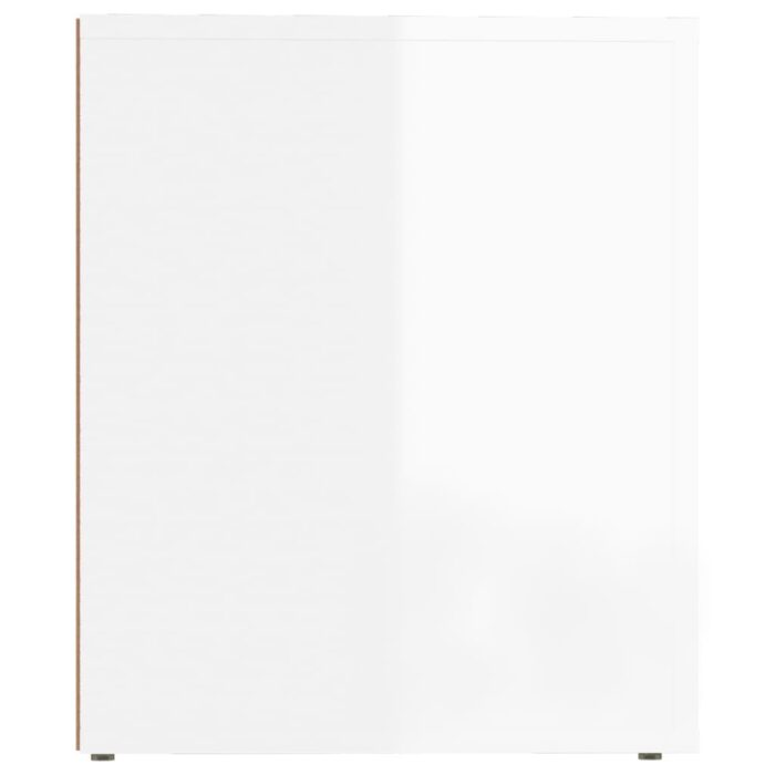 Table de chevet Blanc brillant 50x39x47 cm – Image 4