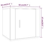 Table de chevet Blanc brillant 50x39x47 cm – Image 8