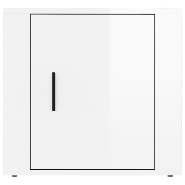 Tables de chevet 2 pcs Blanc brillant 50x39x47 cm – Image 4