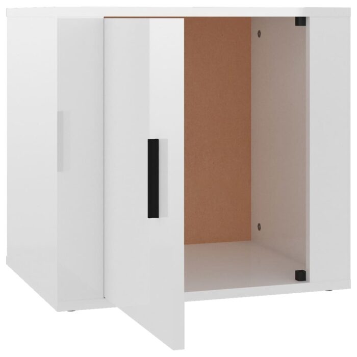 Tables de chevet 2 pcs Blanc brillant 50x39x47 cm – Image 6