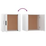 Tables de chevet 2 pcs Blanc brillant 50x39x47 cm – Image 7