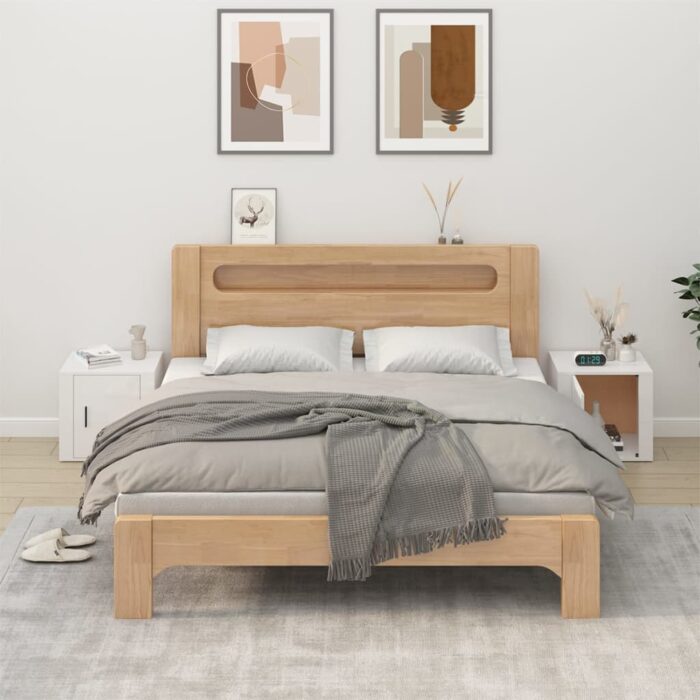 Tables de chevet 2 pcs Blanc brillant 50x39x47 cm – Image 1