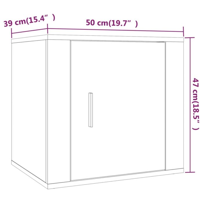 Table de chevet Chêne fumé 50x39x47 cm – Image 8