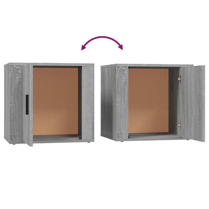 Table de chevet Sonoma gris 50x39x47 cm – Image 6