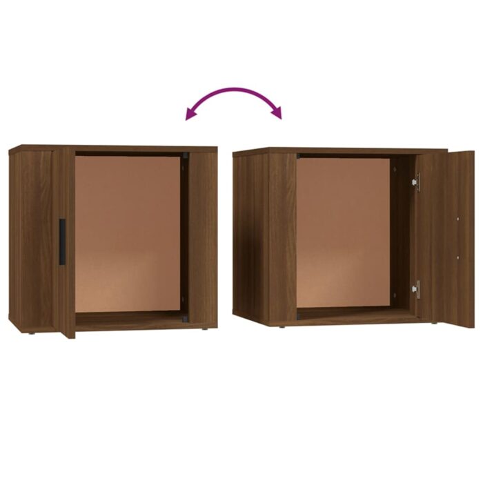 Table de chevet Chêne marron 50x39x47 cm – Image 6