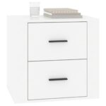Table de chevet Blanc brillant 50x39x47 cm – Image 2