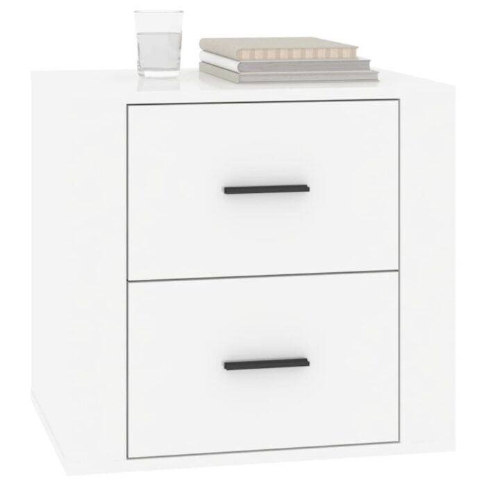 Table de chevet Blanc brillant 50x39x47 cm – Image 2