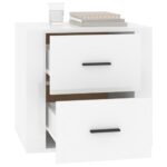 Table de chevet Blanc brillant 50x39x47 cm – Image 3