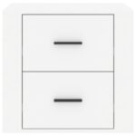 Table de chevet Blanc brillant 50x39x47 cm – Image 4
