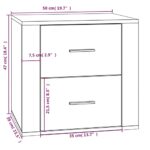 Table de chevet Blanc brillant 50x39x47 cm – Image 8