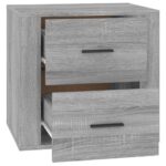 Table de chevet Sonoma gris 50x39x47 cm – Image 6