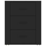 Table de chevet Noir 50x36x60 cm Bois d’ingénierie – Image 4