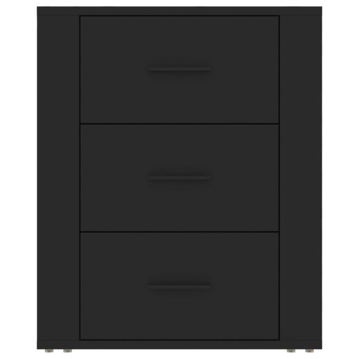 Table de chevet Noir 50x36x60 cm Bois d’ingénierie – Image 4