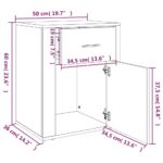 Table de chevet Blanc 50x36x60 cm Bois d'ingénierie – Image 9