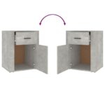Table de chevet Gris béton 50x36x60 cm Bois d'ingénierie – Image 7
