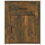 Table de chevet Chêne fumé 50x36x60 cm Bois d'ingénierie – Image 4