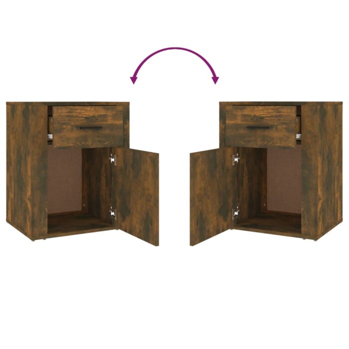 Table de chevet Chêne fumé 50x36x60 cm Bois d'ingénierie – Image 7