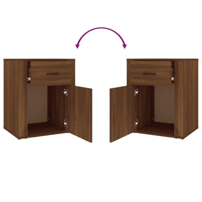 Table de chevet Chêne marron 50x36x60 cm Bois d'ingénierie – Image 7