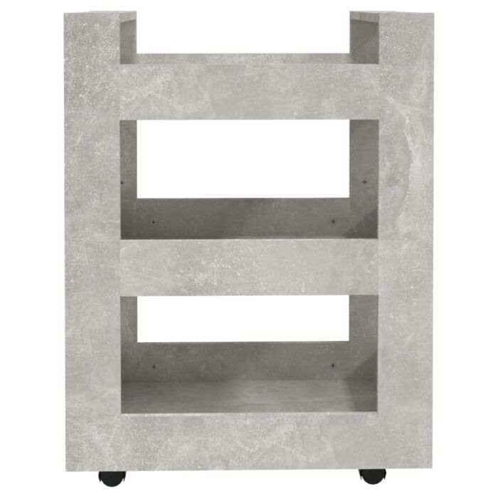 Chariot de cuisine Gris béton 60x45x80 cm Bois d'ingénierie – Image 3