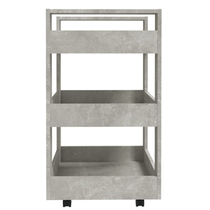 Chariot de cuisine Gris béton 60x45x80 cm Bois d'ingénierie – Image 4