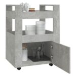 Chariot de cuisine Gris béton 60x45x80 cm Bois d'ingénierie – Image 2