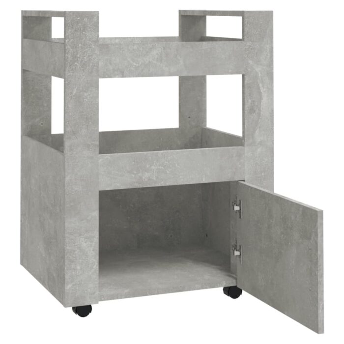 Chariot de cuisine Gris béton 60x45x80 cm Bois d'ingénierie – Image 4