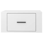 Table de chevet murale Blanc brillant 50x36x25 cm – Image 4