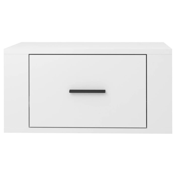 Table de chevet murale Blanc brillant 50x36x25 cm – Image 4